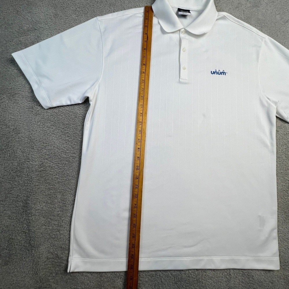 Nike Golf Dri Fit White Mens Polo Large Shirt Embroidered Unum Logo‎ - Picture 5 of 11